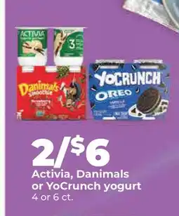 Hy-Vee Activia, Danimals or YoCrunch yogurt offer