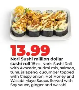 Hy-Vee Nori Sushi million dollar sushi roll offer