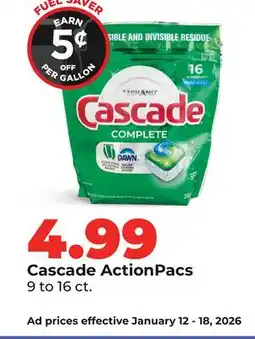 Hy-Vee Cascade ActionPacs offer