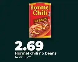 Hy-Vee Hormel chili no beans offer