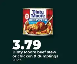 Hy-Vee Dinty Moore beef stew or chicken & dumplings offer
