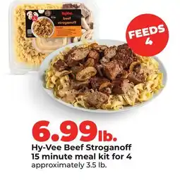 Hy-Vee Hy-Vee Beef Stroganoff 15 minute meal kit for 4 offer