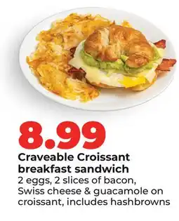 Hy-Vee Craveable Croissant breakfast sandwich offer