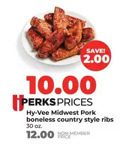 Hy-Vee Hy-Vee Midwest Pork boneless country style ribs offer