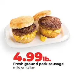 Hy-Vee Fresh ground pork sausage offer