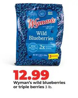 Hy-Vee Wyman's wild blueberries or triple berries offer