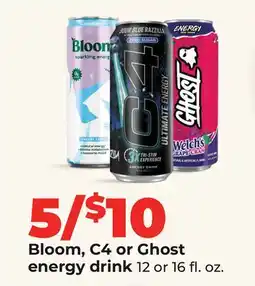 Hy-Vee Bloom, C4 or Ghost energy drink offer