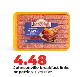 Hy-Vee Johnsonville breakfast links or patties offer
