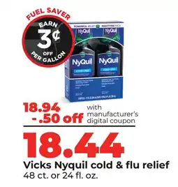 Hy-Vee Vicks Nyquil cold & flu relief offer