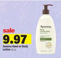 Meijer Aveeno Hand or Body Lotion offer