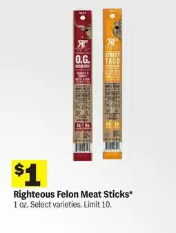 Meijer Righteous Felon Meat Sticks offer