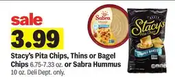 Meijer Stacy's Pita Chips, Thins or Bagel Chips 6.75-7.33 oz. or Sabra Hummus 10 oz offer
