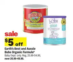 Meijer Earth's Best and Aussie Bubs Organic Formula offer