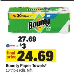 Meijer Bounty Paper Towels offer