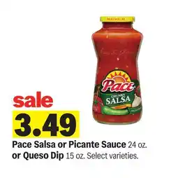 Meijer Pace Salsa or Picante Sauce 24 oz. or Queso Dip 15 oz offer