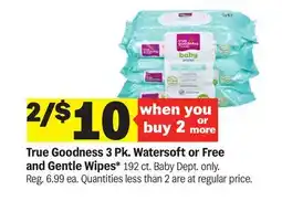 Meijer True Goodness 3 Pk. Watersoft or Free and Gentle Wipes offer