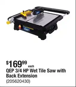 The Home Depot QEP 3/4 HP Wet Tile Saw with Back Extension offer