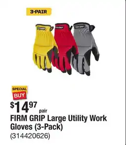 The Home Depot FIRM GRIP Large Utility Work Gloves (3-Pack) offer