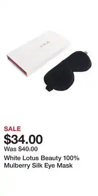 Ulta Beauty White Lotus Beauty 100% Mulberry Silk Eye Mask offer