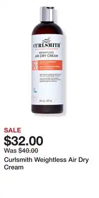 Ulta Beauty Curlsmith Weightless Air Dry Cream offer