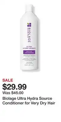 Ulta Beauty Biolage Ultra Hydra Source Conditioner for Very Dry Hair offer