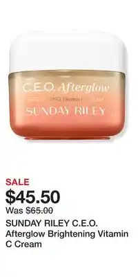 Ulta Beauty SUNDAY RILEY C.E.O. Afterglow Brightening Vitamin C Cream offer