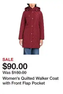Belk Women's Quilted Walker Coat with Front Flap Pocket offer