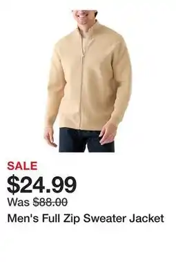 Belk Men's Full Zip Sweater Jacket offer