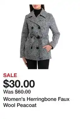 Belk Women's Herringbone Faux Wool Peacoat offer