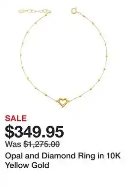 Belk Opal and Diamond Ring in 10K Yellow Gold offer