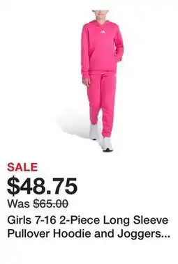 Belk Girls 7-16 2-Piece Long Sleeve Pullover Hoodie and Joggers Essential Small Logo Set offer