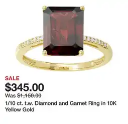 Belk 1/10 ct. t.w. Diamond and Garnet Ring in 10K Yellow Gold offer