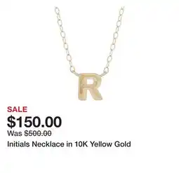 Belk Initials Necklace in 10K Yellow Gold offer