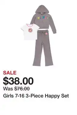Belk Girls 7-16 3-Piece Happy Set offer
