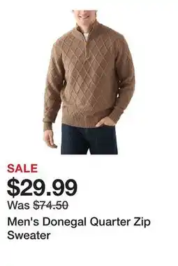 Belk Men's Donegal Quarter Zip Sweater offer