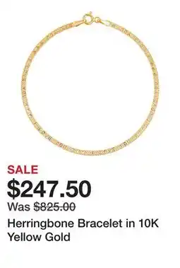 Belk Herringbone Bracelet in 10K Yellow Gold offer