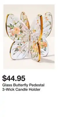 Bath & Body Works Glass Butterfly Pedestal 3-Wick Candle Holder offer