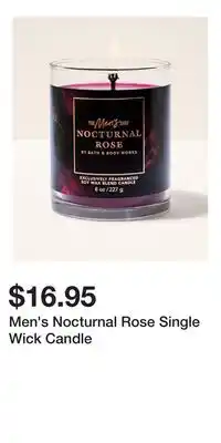 Bath & Body Works Men's Nocturnal Rose Single Wick Candle offer
