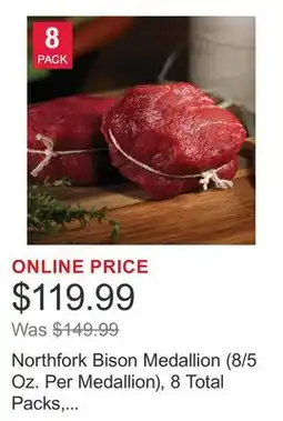 Costco Northfork Bison Medallion (8/5 Oz. Per Medallion), 8 Total Packs, 2.5 Lbs. Total offer