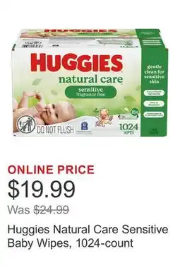 Costco Huggies Natural Care Sensitive Baby Wipes, 1024-count offer