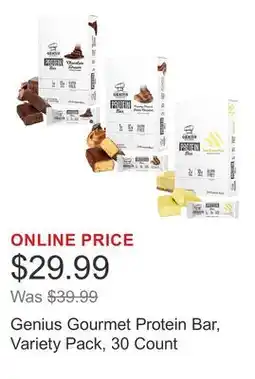 Costco Genius Gourmet Protein Bar, Variety Pack, 30 Count offer