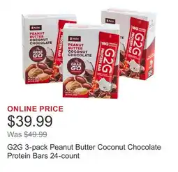 Costco G2G 3-pack Peanut Butter Coconut Chocolate Protein Bars 24-count offer