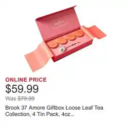 Costco Brook 37 Amore Giftbox Loose Leaf Tea Collection, 4 Tin Pack, 4oz total offer