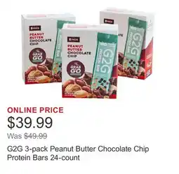 Costco G2G 3-pack Peanut Butter Chocolate Chip Protein Bars 24-count offer