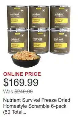 Costco Nutrient Survival Freeze Dried Homestyle Scramble 6-pack (60 Total Servings) offer