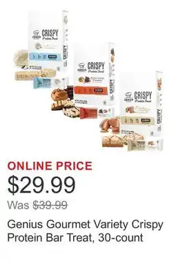 Costco Genius Gourmet Variety Crispy Protein Bar Treat, 30-count offer
