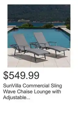 Costco SunVilla Commercial Sling Wave Chaise Lounge with Adjustable Armrests, 2-pack offer