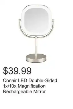 Costco Conair LED Double-Sided 1x/10x Magnification Rechargeable Mirror offer