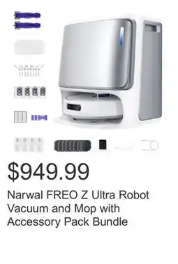 Costco Narwal FREO Z Ultra Robot Vacuum and Mop with Accessory Pack Bundle offer
