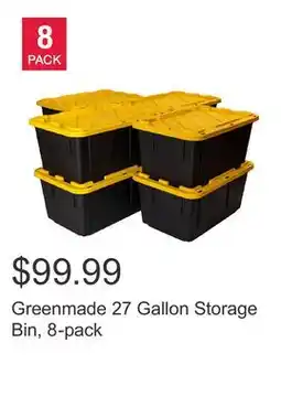 Costco Greenmade 27 Gallon Storage Bin, 8-pack offer